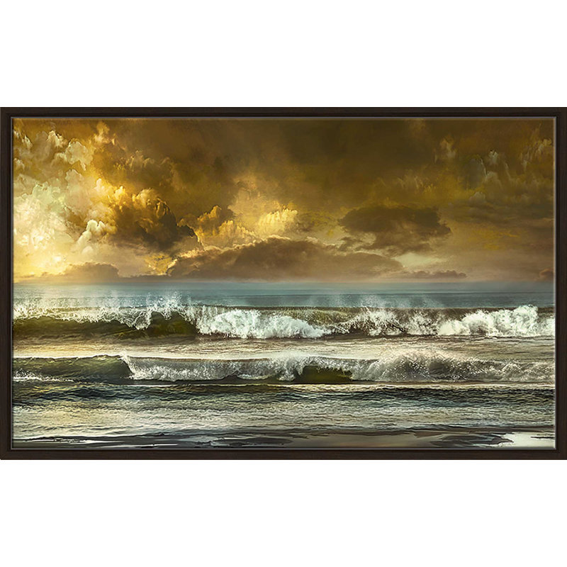 «Vista», reproduction, H 31,5 po x l 51,5 po x P 2 po, Cadre flottant espresso