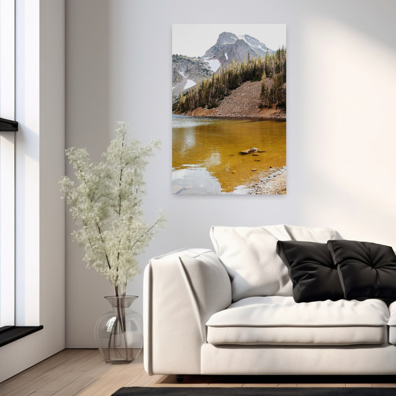 Contemporary Art Serene Tranquil Abstract Fir Pine Landscape Mountain Wall Art 1 Piece Wrapped Canvas Wall Art
