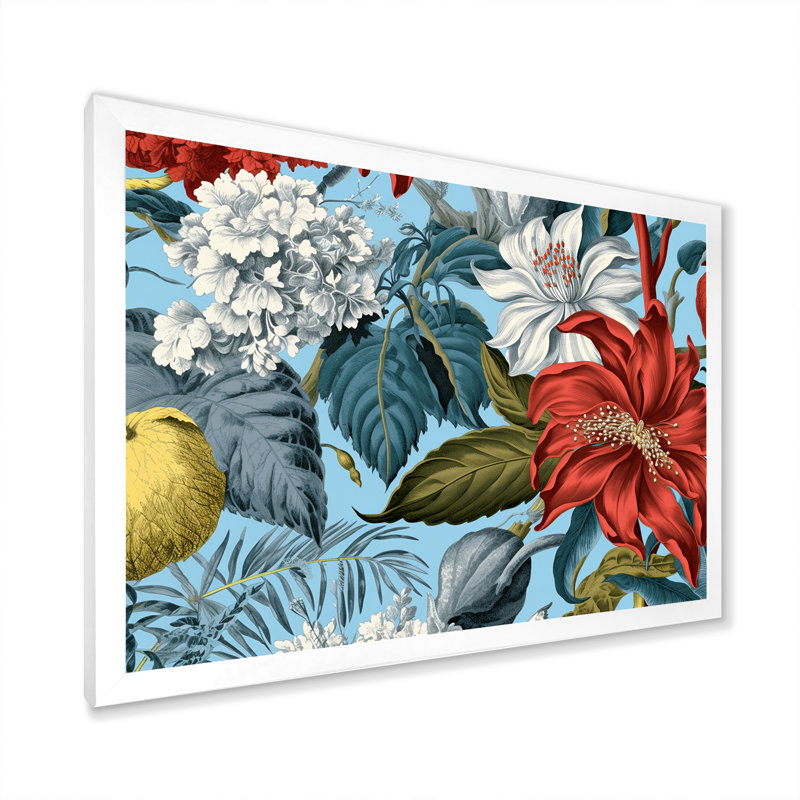 «Soft Colors Lilies Collage III», art mural sur toile, Cadre simple blanc, H 34 po x l 44 po x P 1,5 po