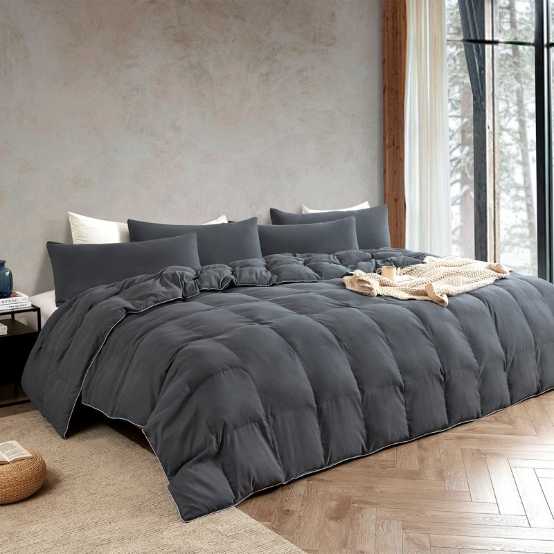 Cooling Lightweight Coma Inducer Oversized Comforter, Gray, Alaskan King Comforter + 4 King Shams