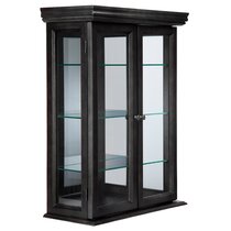 HEMNES Glass-door cabinet with 3 drawers - black-brown/light brown 90x197  cm (35 3/8x77 1/2 )