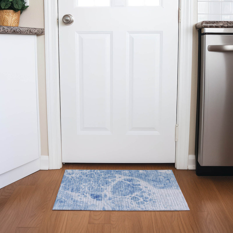 Washable Abstract Indoor / Outdoor Rug, Rectangle 1'8" x 2'6"