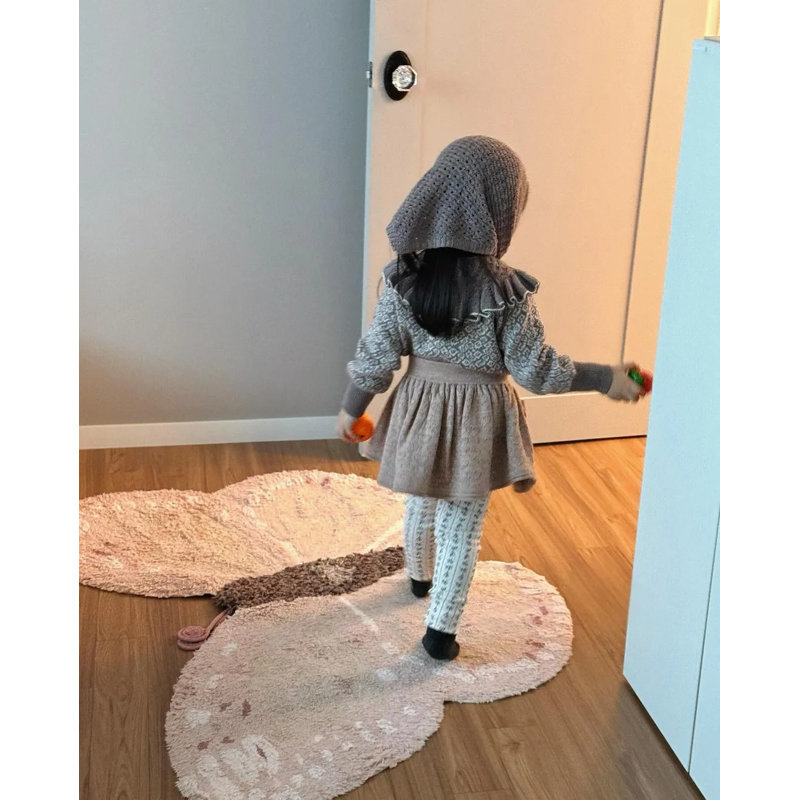 Washable Animal Cotton Rug Baby Butterfly