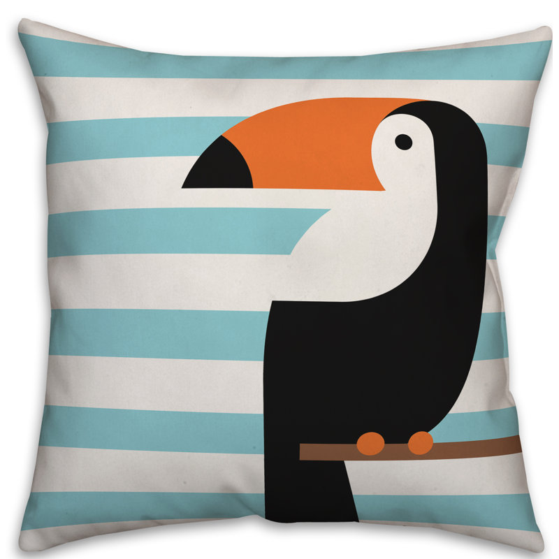 Coussin décoratif d'intérieur/d'extérieur, H 16 po x l 16 po, Polyester / Bourre en polyester, Orange