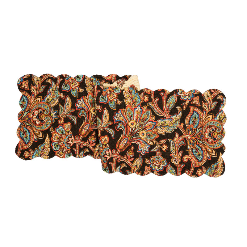 Annine Autumnal Quilted Paisley Floral Accents Table Runner