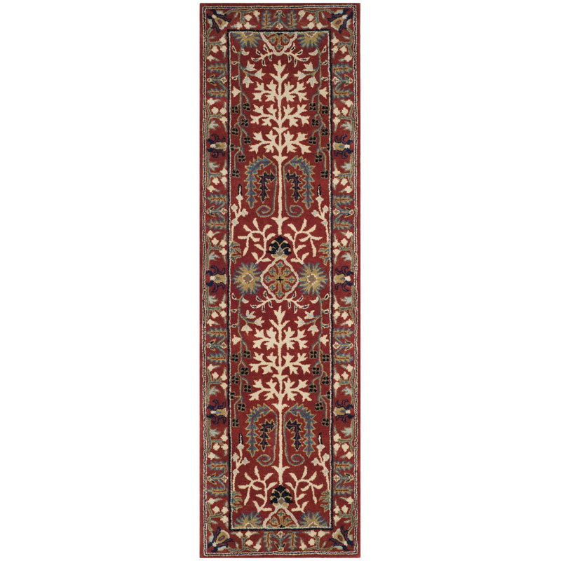 Antiquity Hand-Tufted Red Area Rug, Runner 2'3" x 6'