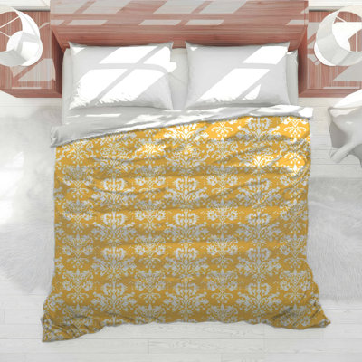 Yellow Damask Pattern Comforter