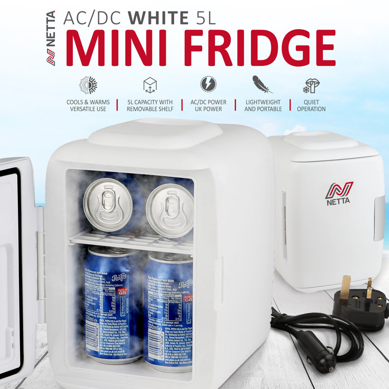 NETTA 5L Mini Fridge - For Bedroom, Skincare, Office with Cooling And Warming Function, White