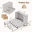 Lit escamotable moderne complet avec 2 tiroirs de rangement, ports USB et table de chevet, gris-128967975-128967977