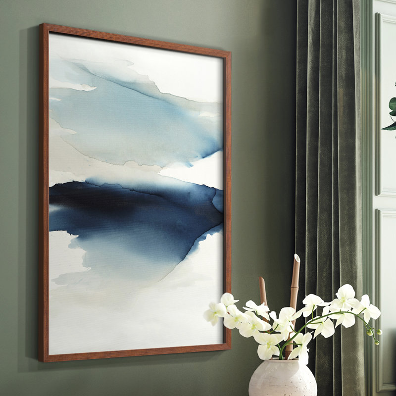 Waves I, reproduction encadrée - bois massif, Brun, H 10 po x l 8 po