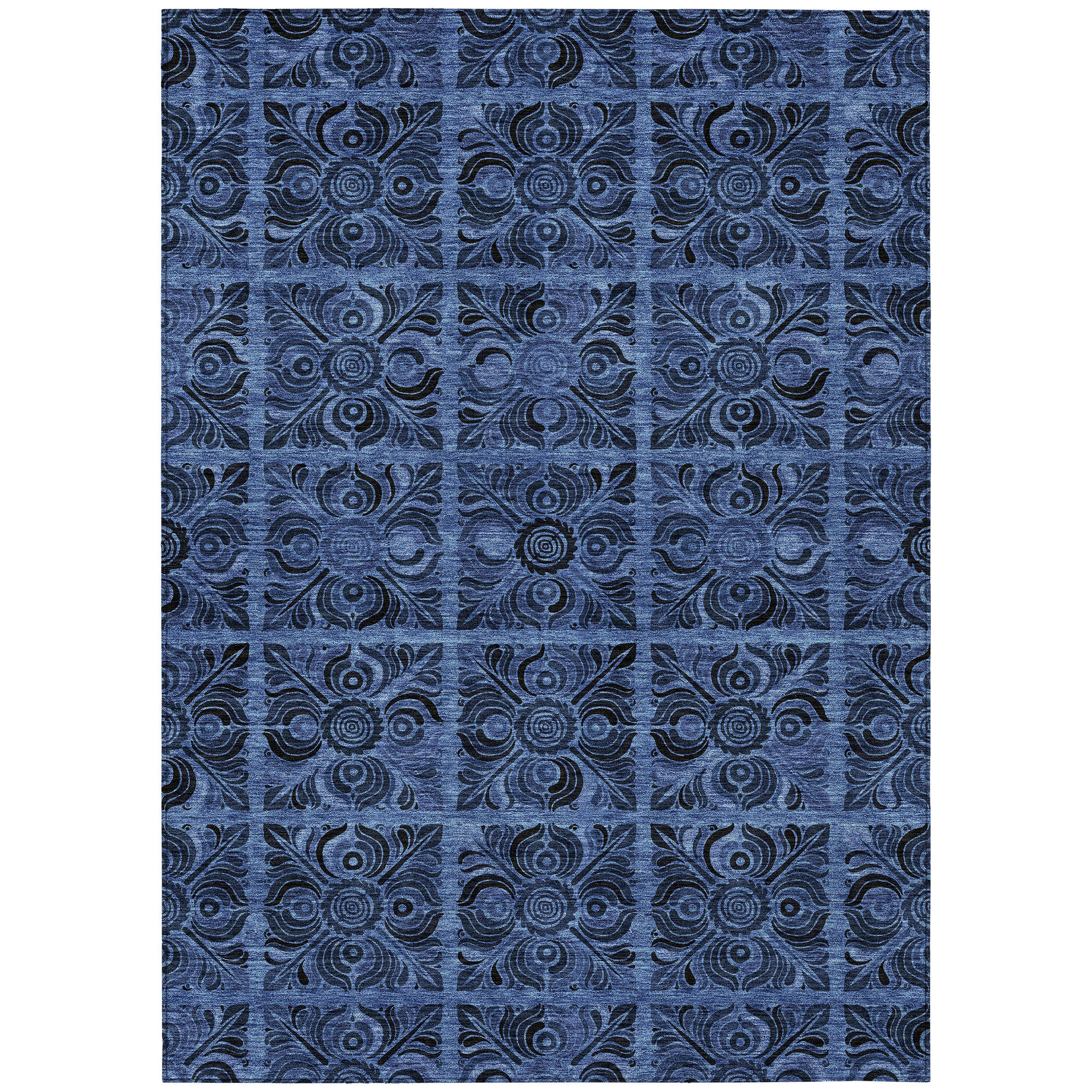 HomeRoots 10' X 14' Charcoal Medallion Washable Indoor Outdoor Area Rug ...