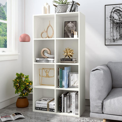 Meuble télé moderne pour téléviseur de 55 po ou moins - Élégant meuble blanc chaud pour la maison ou le bureau