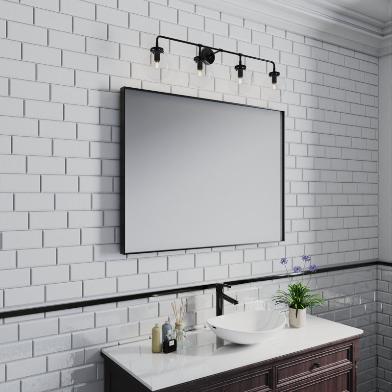 Miroir mural Earsell, 48 po x 36 po, Noir
