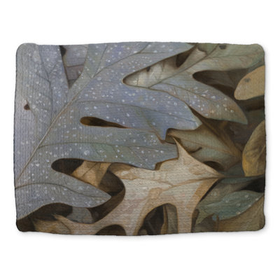 Autumn Leaves Brown Trees Rustic Braided Polyester Placemat