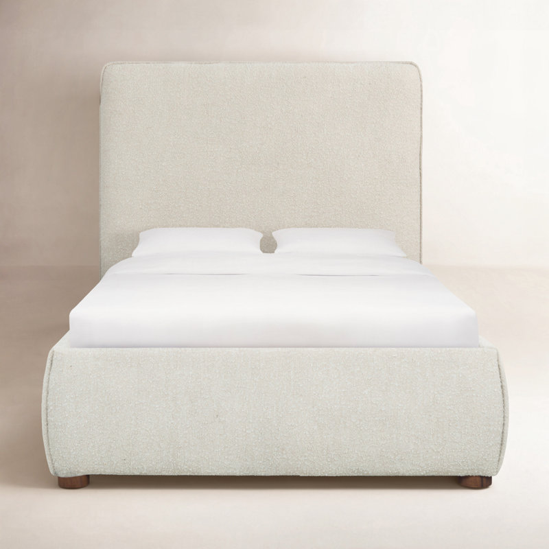 Callahan Upholstered Bed, Twin, Oatmeal Boucle