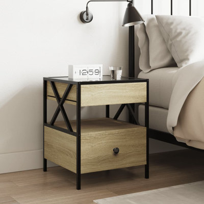 Daneli 40cm W Steel Bedside Table