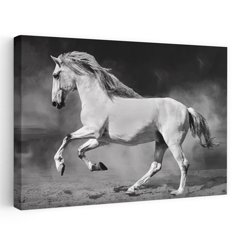 Art mural abstrait contemporain, "Lipizzaner", H 18 po x l 12 po