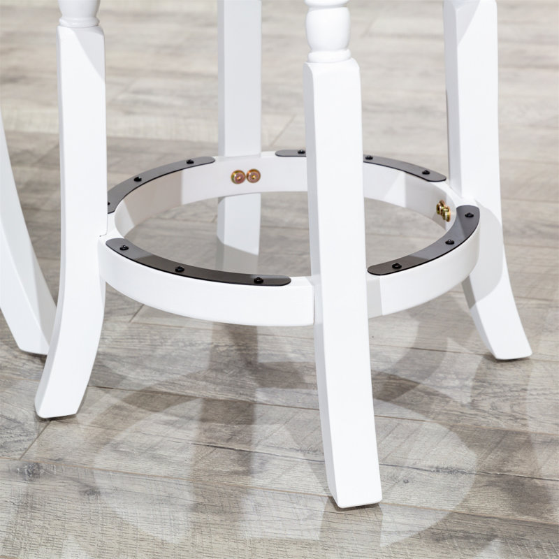 Tabouret de bar 30 po, siège d'appoint en tissu patiné, Blanc, Noir, noir, noir, noir