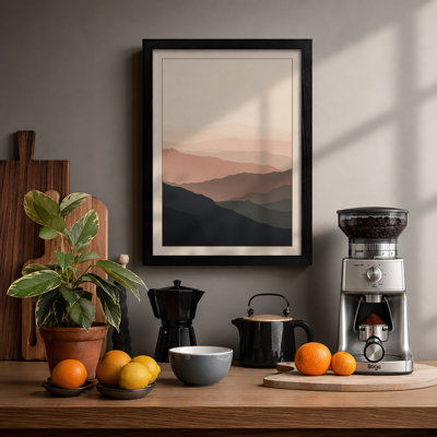 Mountains at Sunrise Minimalist - Framed Print
