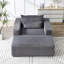 Fauteuil-lit de 75 po en velours côtelé moderne avec repose-pieds amovible-475592564