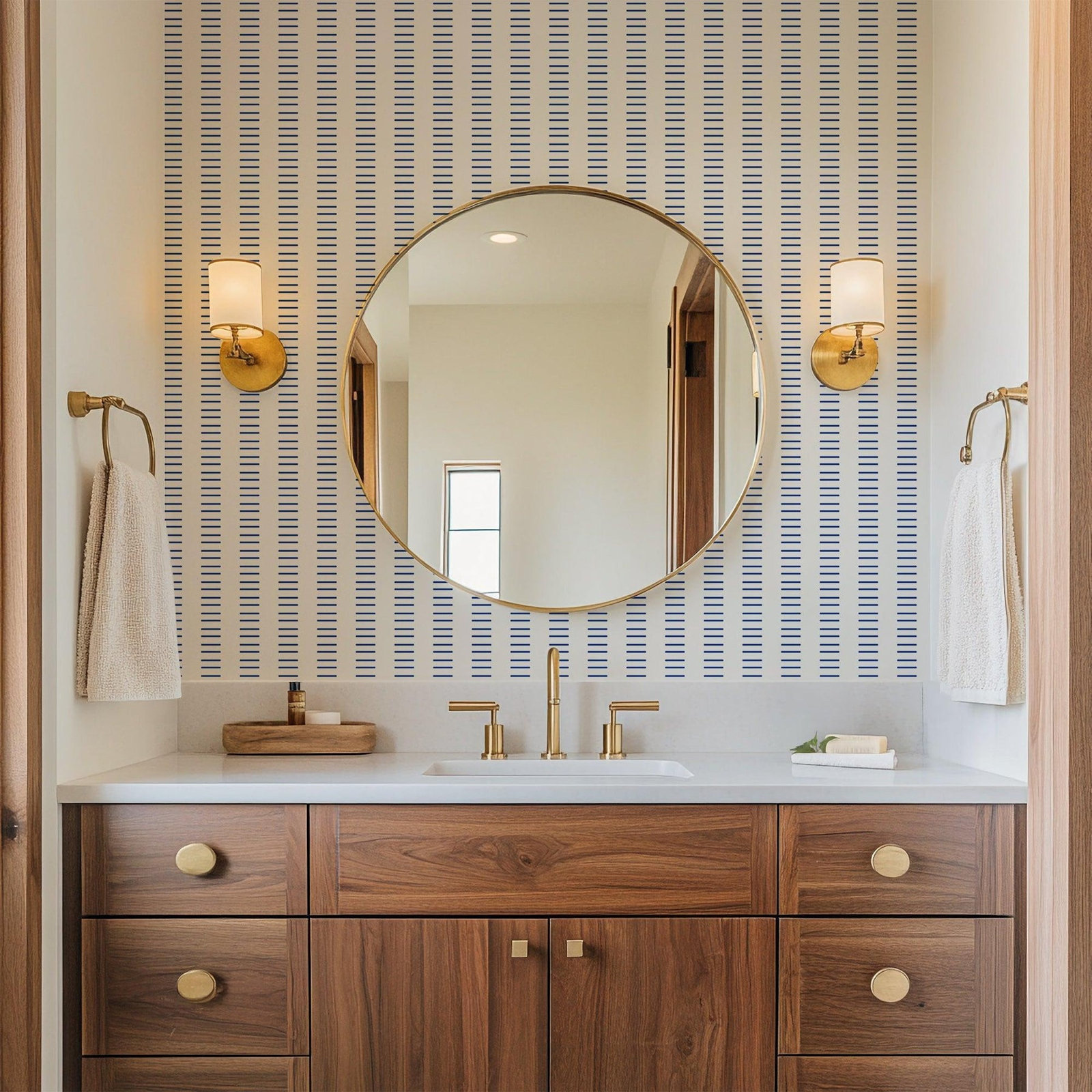 Mrs Paranjape Papers Mrs Paranjape Self-Adhesive Wallpaper, Faux Grasscloth, Non-pasted, Yves Blue