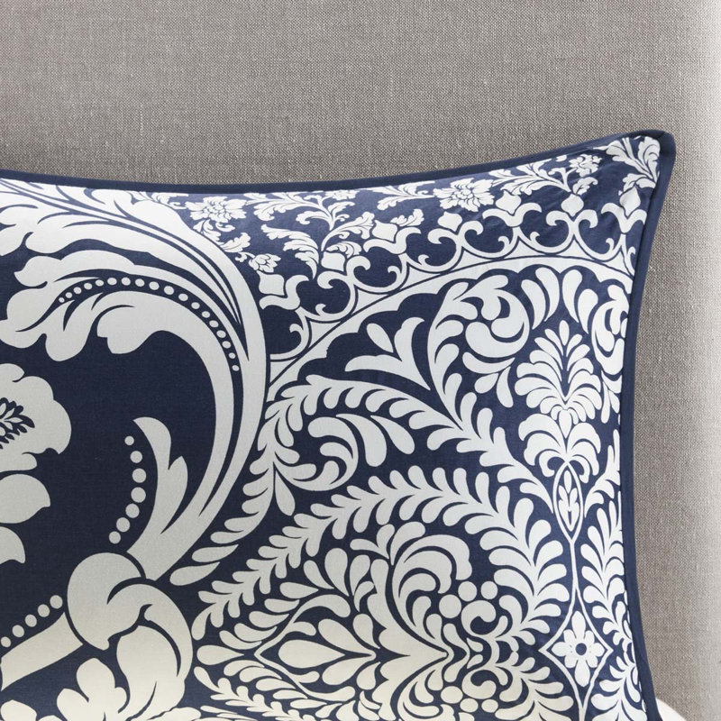 Ensemble d'édredon en coton 7 pièces, Grand édredon + 2 taies décoratives standard, Bleu