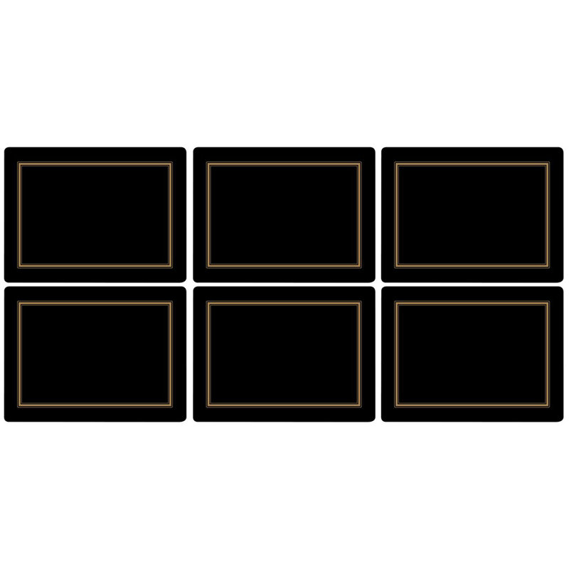 Portmeirion, Pimpernel, Placemats - Classic Black, Black