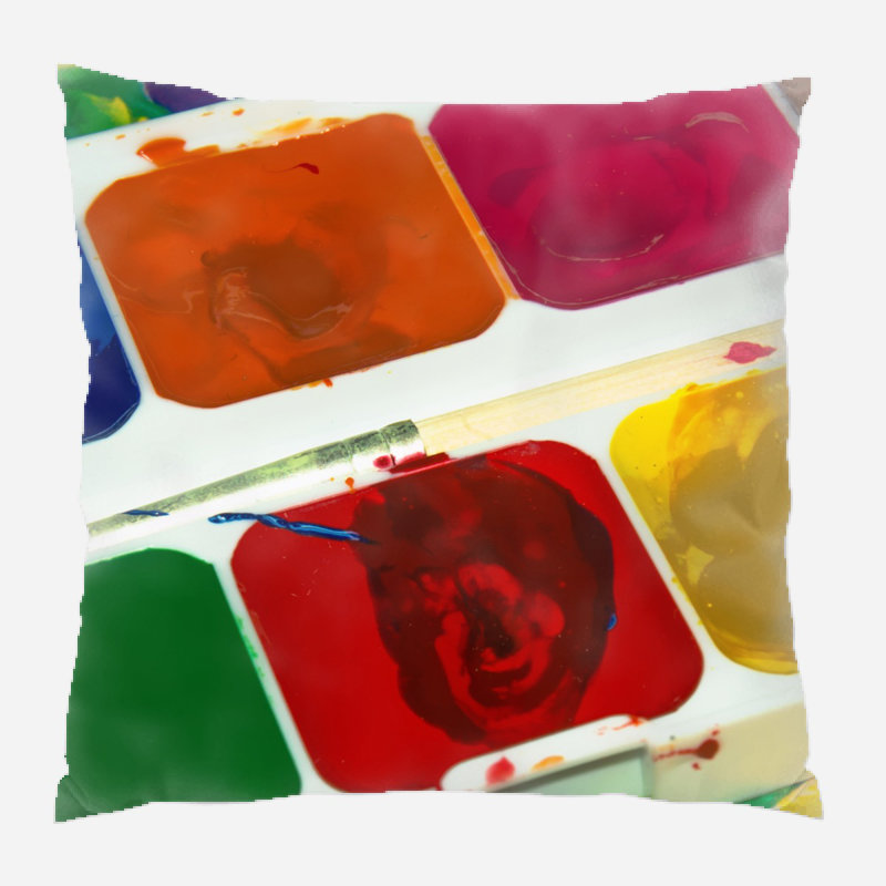 Housse et insert de coussin décoratif carré Blumberg Paint, Microsuède, Intérieur