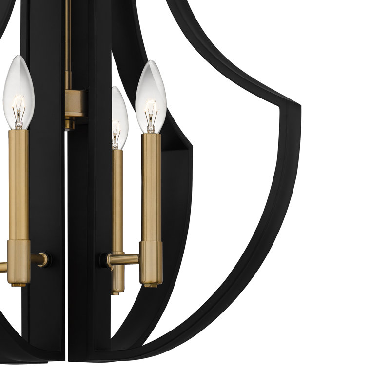 Glenolden 4-Light Matte Black Pendant Light