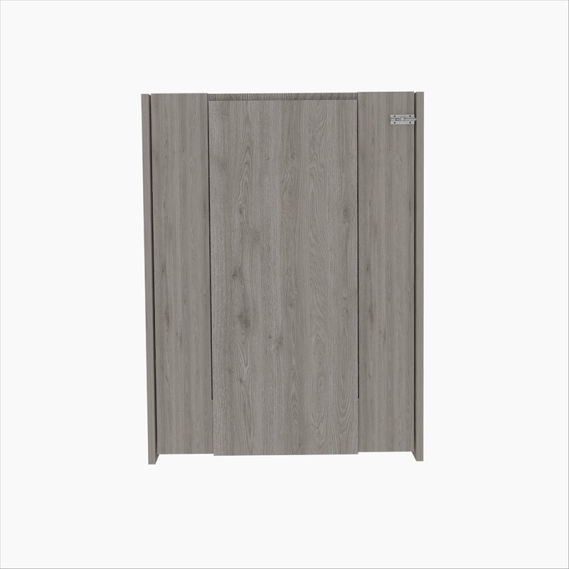 Toscana Wall Foldable Table with Multiple Shelves, Light Grey