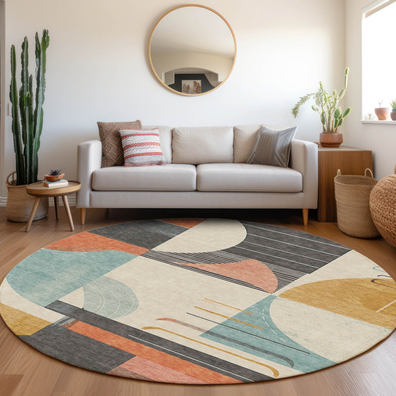Tapis intérieur / extérieur gris Daeira, 8 pi x 8 pi