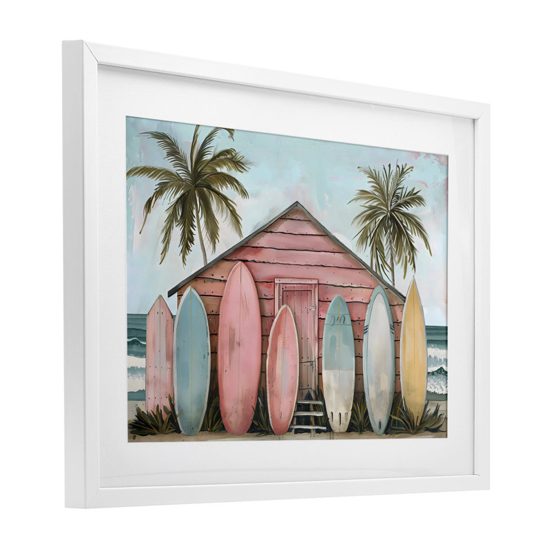 «Pastel Boards Against Cabin», reproduction sous verre encadrée, design par LSR Design Studio, H 17 po x l 23 po
