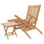  Folding Deck Chair Adjustable Natural Solid Teak Wood with Footrest-1281709791