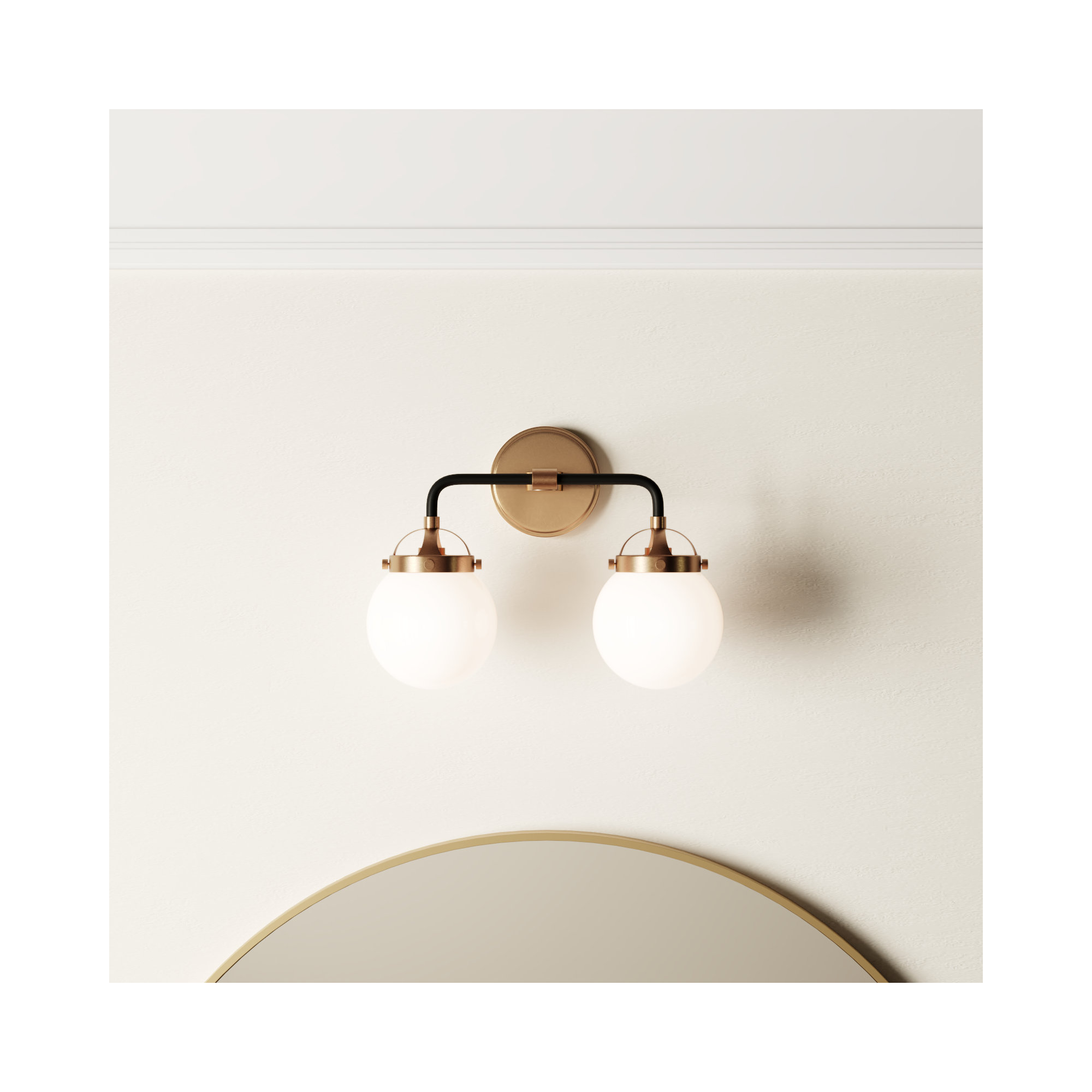 Newport 2-Light Steel Vanity Light , Satin Brass, No 
