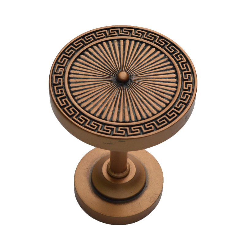 Copper Finish Metal Medallion Curtain Holdback Set
