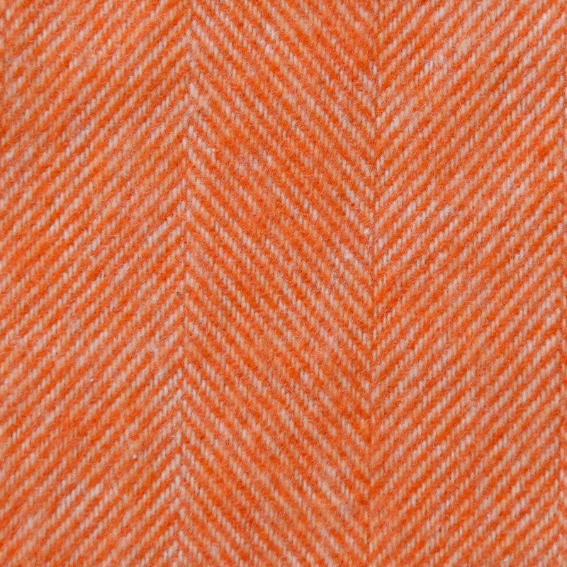 Italian Herringbone Throw Blanket, Tangerine