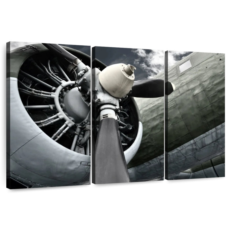 Mehar Black Propeller, 48" H x 74" W