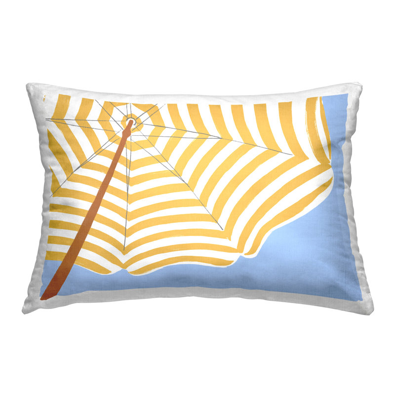 Coussin décoratif jaune et blanc imprimé par June Erica Vess