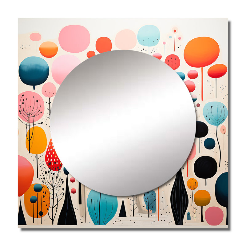 Rontavia - Décoration murale miroir de formes abstraites carrées pour chambre à coucher, 29 po x 29 po