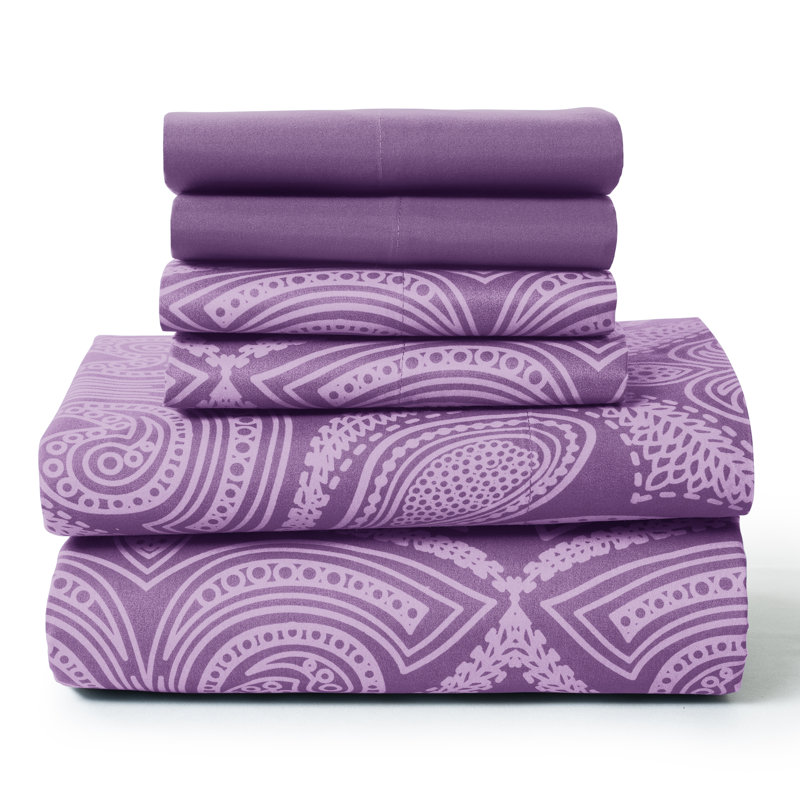 Ensemble de draps en microfibre Lux Hotel, Ensemble de draps pour grand lit + 1 drap-housse +, Mauve