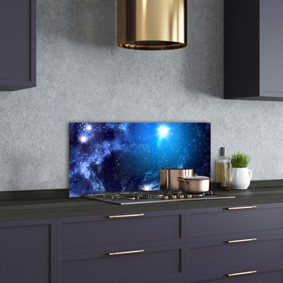 Ajayden Universe and Science Fiction - Blue - Nebula 1 Piece Wall Art on Glass