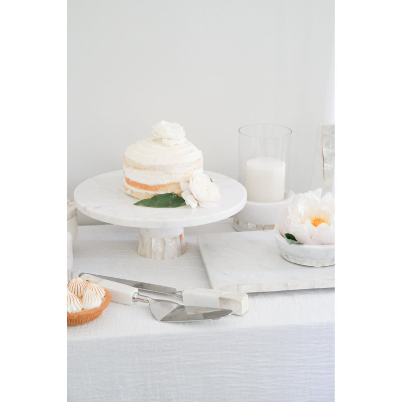 Mother Of Pearl Marble Hurricane Candle Holder