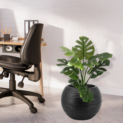 Grand faux Monstera artificiel, plante artificielle naturelle Nealy de 35 po avec base, intérieur / extérieur, patio, porche, terrasse, décor de bureau à domicile, cadeaux