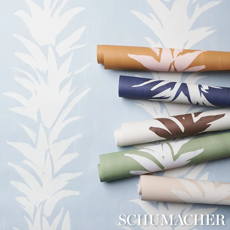 Schumacher x Backdrop White Lotus Wallpaper, Soft Green, Paper