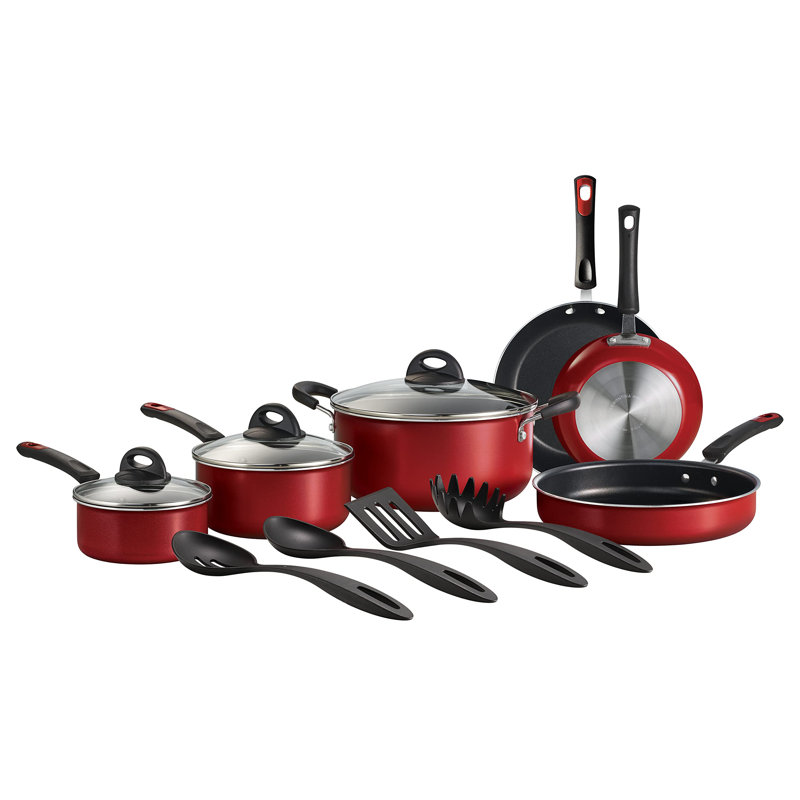 Ensemble de batterie de cuisine 13 pièces - rouge