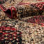 Tapis contemporain Qrutwood de couleur bourgogne et beige-1045383150