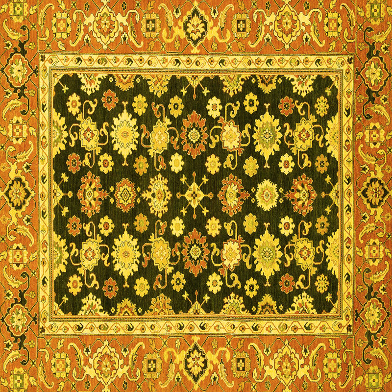 Washable Oriental Indoor Rug, Square 5'