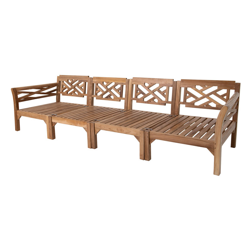 Monterey Teak Outdoor Deluxe Sofa with Sunbrella Cushions, Natural