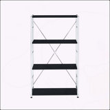 Sophisticated Black & Chrome Finish Bookshelf for Stylish Storage