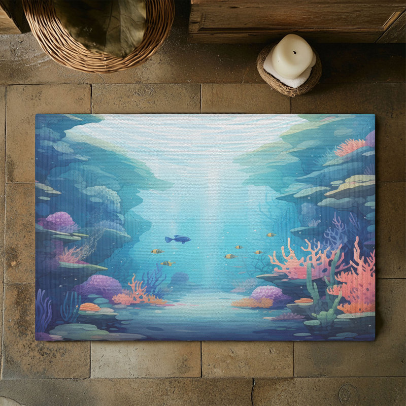 Tapis tressé Oceanic Creatures, Rectangulaire 3 pi x 5 pi
